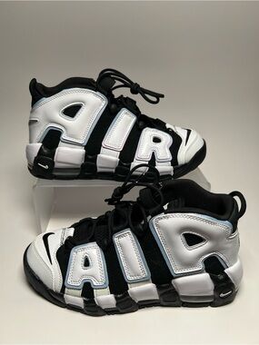 Nike Air More Uptempo GS Black Cobalt Blue Bliss DQ6200-001 Size 6.5Y / Womens 8